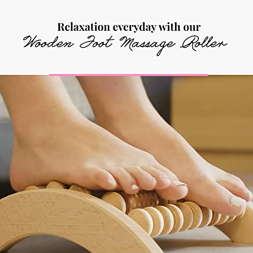 Tuuli Accessories - Wooden Foot Massager, Grooved Muscle Roller, Helps Ease Muscle Tension and Improve Blood Circulation, Natural Wood Therapy Massage Tools, 29 x 24.5 cm - size: XL