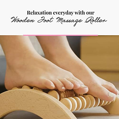 Tuuli Accessories - Wooden Foot Massager, Grooved Muscle Roller, Helps Ease Muscle Tension and Improve Blood Circulation, Natural Wood Therapy Massage Tools, 29 x 24.5 cm - size: XL