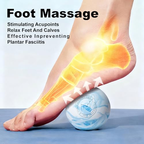 FITZELAR Massage Lacrosse Balls for Myofascial Release, Quality Certification, Massage Deep Tissue for Back and Shoulder, Trigger Point Therapy, Muscle Knots, Relieving Muscle Pain (2Blue) - color: 2blue