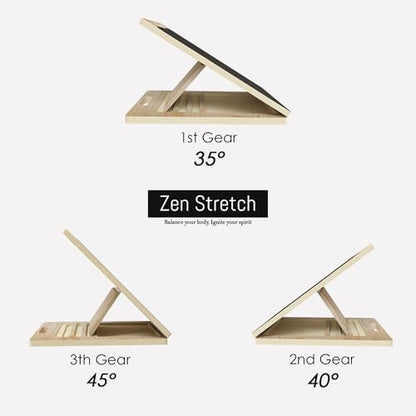 Wooden Slant Board for Calf Stretching & Squats, Adjustable Incline Board for Physical Therapy - Squat Wedge Block Alternative - Portable & Lightweight - Equipped with Anti-Slip Replacement Pads
