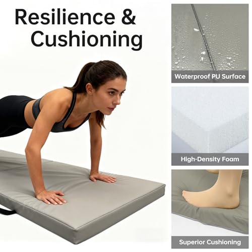 Foldable Yoga Mat, 2 Inches Extra Thick Non-Slip Design Fitness Mats