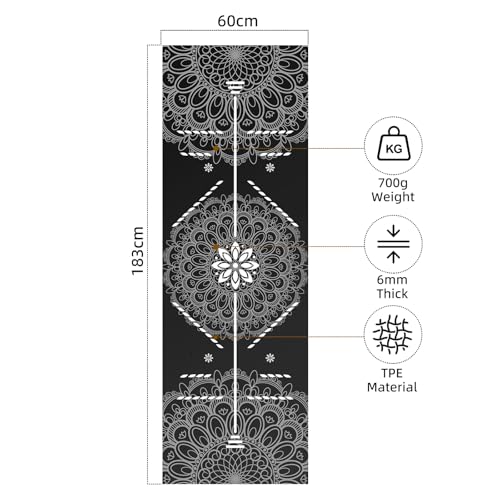 FOLAI Extra Thick Yoga Mat 6mm - color: body line black