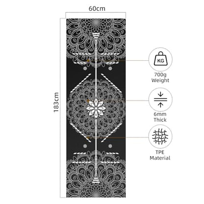 FOLAI Extra Thick Yoga Mat 6mm - color: body line black