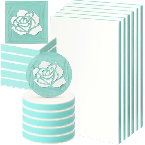 Innconee 18 Pcs Rubber Stamp Carving Blocks Linoleum Blocks 4"x6" and 2"x2" Round Square Rectangle Block Carving Kit for Stamp Crafts DIY Project(Green) - color: Green
