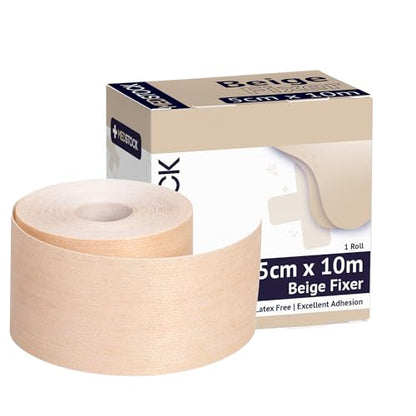 MEDSTOCK Non-Woven Fabric, Beige Fixer Roll, 2" x 11 yds, 1 Roll, Wound Care, Adhesive Dressing Tape, Medical Device Securer, Flexible and Soft, Stable and Dependable, Increases Patient Comfort - size: 2" x 11 yds