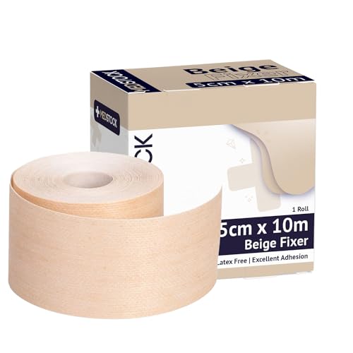 MEDSTOCK Non-Woven Fabric, Beige Fixer Roll, 2" x 11 yds, 1 Roll, Wound Care, Adhesive Dressing Tape, Medical Device Securer, Flexible and Soft, Stable and Dependable, Increases Patient Comfort - size: 2" x 11 yds