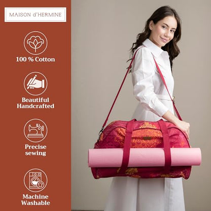 Maison d' Hermine Yoga Mat Duffle Bag Gym Tote Yoga Mat Carry Bag - color: Versailles, style: Yoga Mat Duffle Bag
