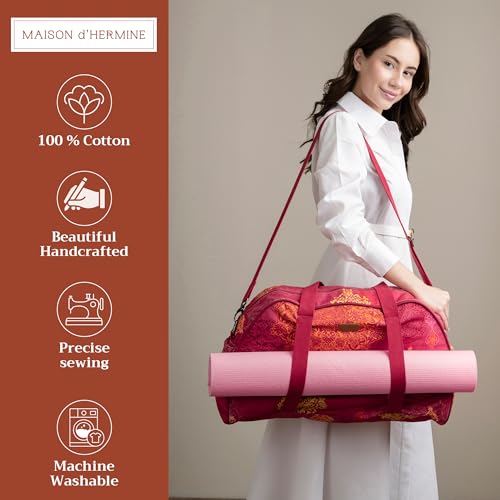 Maison d' Hermine Yoga Mat Duffle Bag Gym Tote Yoga Mat Carry Bag - color: Versailles, style: Yoga Mat Duffle Bag
