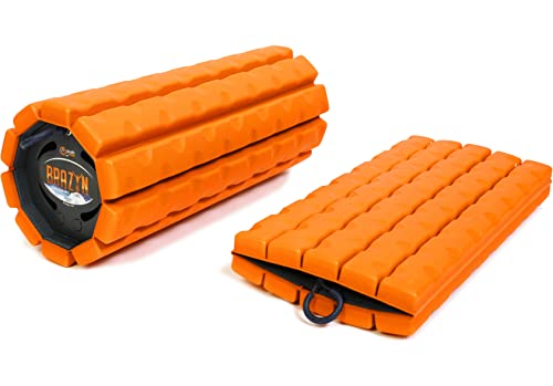 Brazyn Morph Foam Roller: Collapsible Travel Foam Roller for Back Pain Relief, Workout Muscle Recovery, Back Massager, Deep Tissue Leg Massage, Back Cracker (Sunset Orange, Traditional) - color: Sunset Orange, size: Traditional