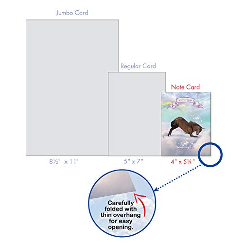 The Best Card Company - 20 Blank Yoga Animal Cards (4 x 5.12 Inch) - All Occasion Set (10 Designs, 2 Each) - Rainbow Unicorn Yoga AM3198OCB-B2x10 - style: Rainbow Unicorn Yoga