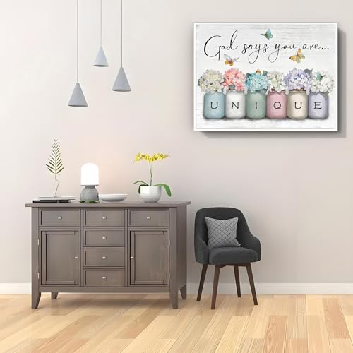 Shouruihua Diamond Painting Kits for Adults, Inspirational Diamond Art Kits | Unique, Bible Verse, Gem Art, Diamond Dotz Kits, Diamond Dots, Full Round Drill Diamond Painting Kits Beginner, 15.7x11.8 in - color: God Says You Are Unique