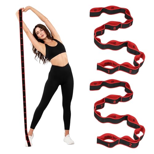 Fitness Resistance Bands, Section Number Stretch Resistance Band | Elastic Stretch Strap with Handles - color: Red