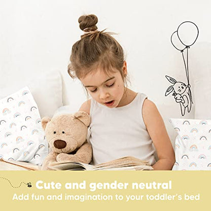 Toddler Pillow with Pillowcase 13x18 My Little Dreamy Pillow(Jolly Rainbow) - color: Jolly Rainbow