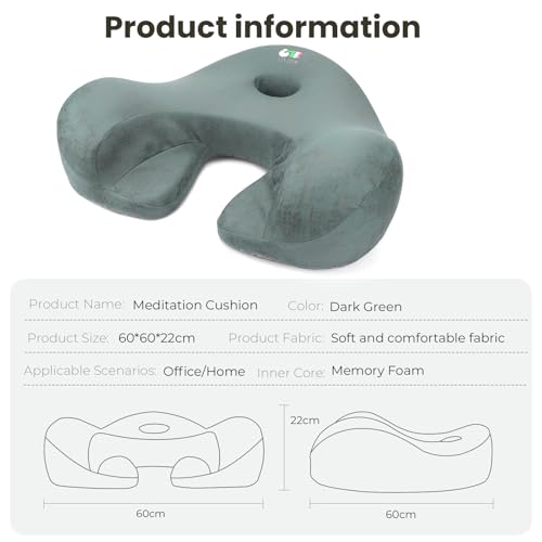 Meditation Cushion Memory Foam Floor Pillow for Cross Legged Sitting - color: Bule