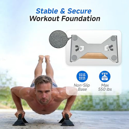 Rocalt Push Up Bars with Wooden Handles, Home Gym Calisthenics Parallettes