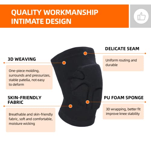 Volleyball Knee Pads for Dancers, Soft Breathable Knee Pads for Men Women Kids Knees Protective, Knee Brace for Volleyball Football Dance Yoga Tennis Running Cycling Workout Climbing - color: Style B-Black, size: Large