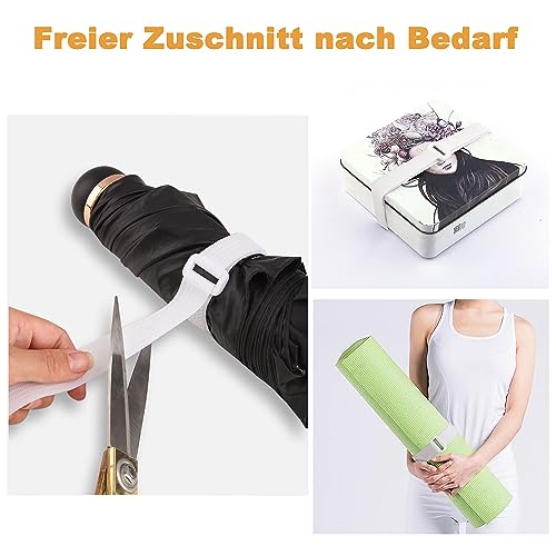 16Ft Adjustable Cable Straps with Buckles, Free Cut Length, White Reusable Fastening Cable Ties, Hook and Loop Securing Strap for Cable Tidy, Wire Management, Cord Organiser, 0.8In Wide - color: White, size: 16Ft x 0.8In