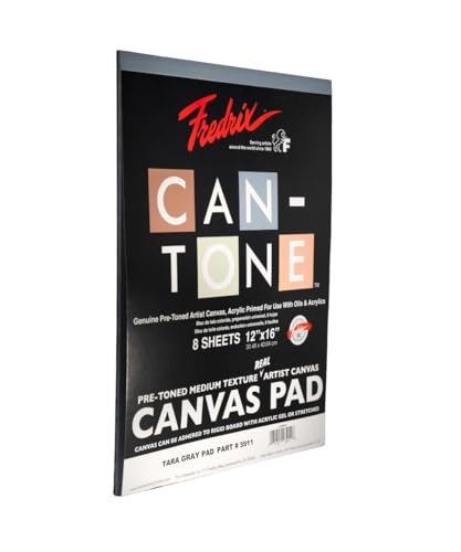 FREDRIX Creative Series Can-Tone Canvas Pad, Gray, 12" x 16" - color: Can-tone Canvas, size: 12" x 16"