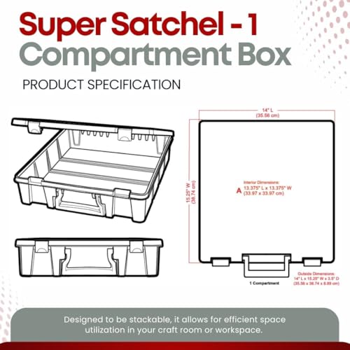 ArtBin 6955RK Super Satchel 1-Compartment Box, Art & Craft Organizer, 1-Pack, Translucent Blush - color: Blush