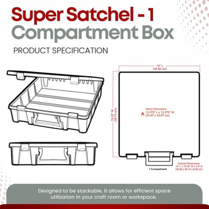 ArtBin 6955RK Super Satchel 1-Compartment Box, Art & Craft Organizer, 1-Pack, Translucent Blush - color: Blush