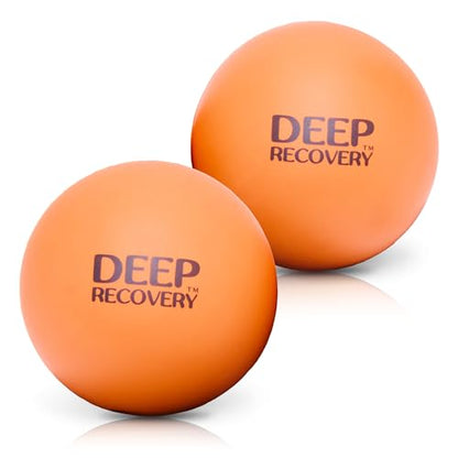Deep Recovery Sport Yoga Deep Tissue Massage Ball Set, Extra Firm – Lacrosse Ball Size (2.5in) Myofascial Release Balls for Feet, Back, Neck, Legs, & Arms – Trigger Point & Mobility Therapy (2-Pack) - style: Extra Firm