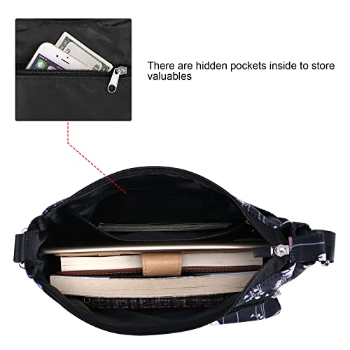 Kamo Crossbody for Women - Multi-pocket Shoulder Lightweight Messenger Casual Printed Purse Handbag Travel Bag - color: A#3