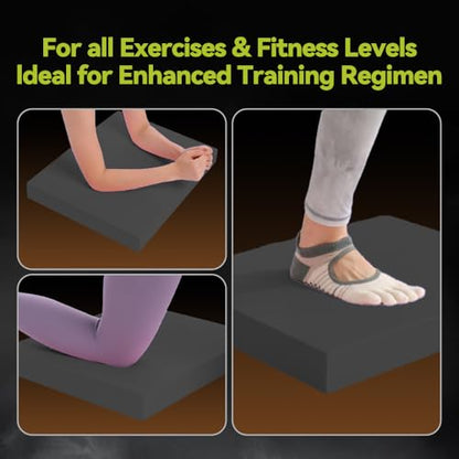 Large Thick Balance Pad Non-Slip Stability Trainer Yoga & Pilates - color: Black