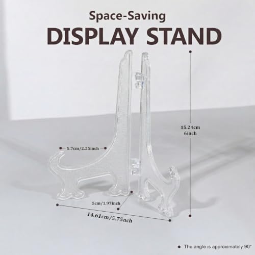 Artliving 6 Inch Clear Plastic Easels or Stand/Plate Holders to Display Pictures or Other Items at Weddings, Home Decoration, Birthdays, Tables (12 Pack) - color: White, size: 6 inch (12 pack)