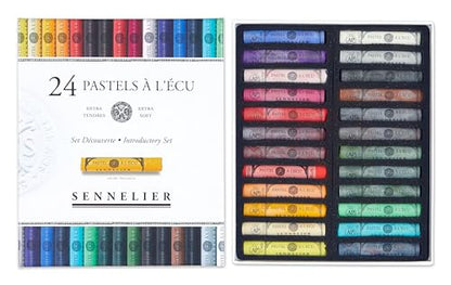 SENNELIER Extra-Soft French Pastel Introductory Professional Artist Box Set, 24-Colors