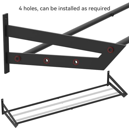 YBING Sports Equipment Organizer with 3 Separate Shelf, Ball Racks for Garage, Garage Sport Equipment Organizer with Hooks,Wall Mount Sports Holder Storage, Black