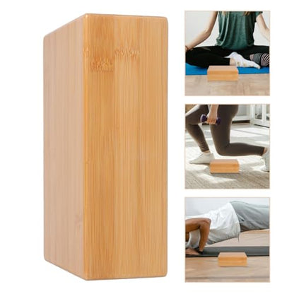 KESYOO Natural Yoga Brick Wooden Yoga Block for Home Fitness Dance Training Practice Auxiliary Tool Smooth Surface Portable Exercise Brick 9.05 X 5.90 X 2.95 in 1 Pack