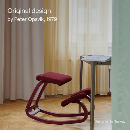 Varier Ergonomic Kneeling Chair, Rocking Knee Stool for Home Office Desk - color: Light Brown/Light Green Tonal
