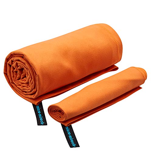 2-Pack Microfiber Towel - XXL Travel Quick Dry and Extra Soft Microfiber Towels, Lightweight and Compact for Gym, Swim Practice, Travel, Backpacking, Camping, RV, Beach, Camping - color: Orange