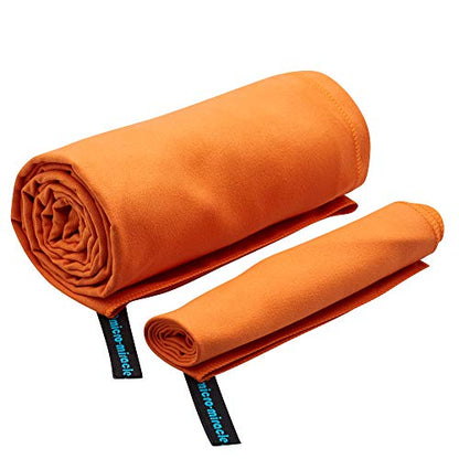 2-Pack Microfiber Towel - XXL Travel Quick Dry and Extra Soft Microfiber Towels, Lightweight and Compact for Gym, Swim Practice, Travel, Backpacking, Camping, RV, Beach, Camping - color: Orange