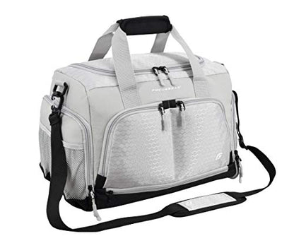 Ultimate Gym Bag 2.0: The Durable Crowdsource Designed Duffel Bag with 10 Optimal Compartments Including Water Resistant Pouch - color: Silver, size: Medium (20")