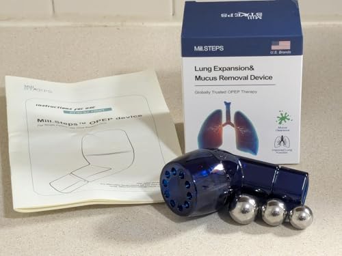 MILLSTEPS Breathing Exercise Device for Lungs,Flutter Valve,Expiratory Breathing Exerciser - Clear Mucus from Airways Naturally & Build Stronger Lungs (Blue) - color: Blue