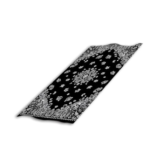 Western Paisley Boho Bath Towel 15X30 Inch Washcloths Black Bandana with White Ornaments Face/Body/Hair/Hand Towel for Spa Gym Yoga Swim Bathroom Kitchen Hotel - color: Western Paisley