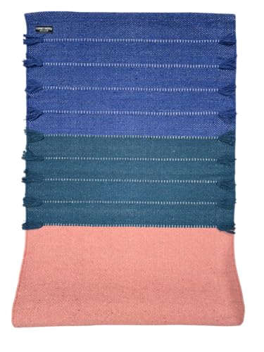 Indian Handmade100 % Organic Anti Skid Multi Colour Cotton Yoga Mat - Eco-Friendly Hand-Woven Rug - Non-Slip & Thick (24”x72”x5mm) for Hot yoga & Everyday Fitness at Home - Comfortable & Foldable Extra-Long Mat - color: Multi 6