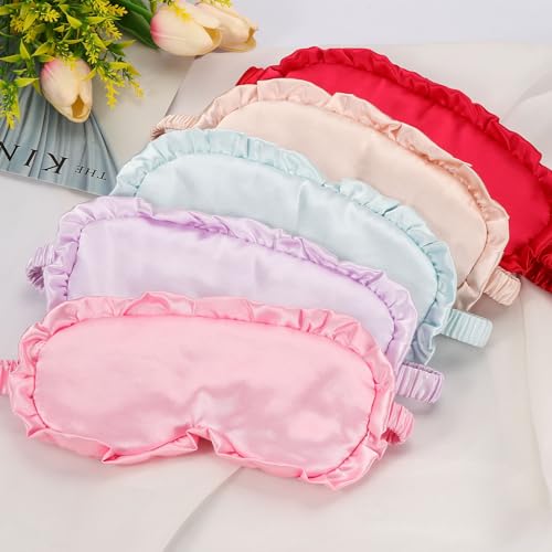 uxcell Silk Sleep Masks, Soft Satin Eye Protection Block Light Masks, Block Light Eye Sleep Cover with Adjustable Straps, Unisex for Nighttime Sleeping, Travel and Office Nap, Bright Red - color: Bright Red