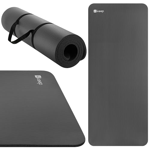 KEEP Extra Thick NBR Yoga Mat - color: Grey, size: 72”x32”x15mm