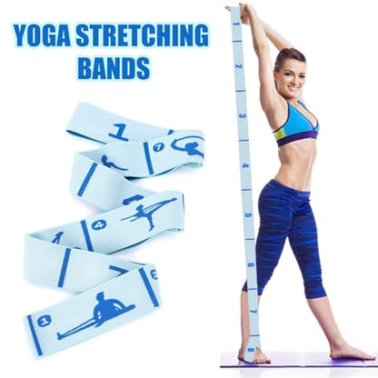 Elastic Yoga Stretching Strap with Loops, CEILIWEN Stretch Straps for Physical Therapy, Pilates Stretch Band, Elastic Exercise Bands, Leg Stretching Strap, Stretch Resistance Bands for Exercise - color: 8 Loops - Blue & Pink