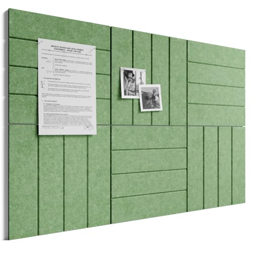 Bumusty 36" x 24" Large Cork Board Alternative, Moss Green - color: Moss Green, size: Bold-stripe 6-pack