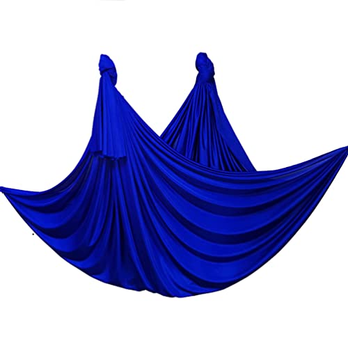 Deluxe Pilates & Yoga Flying Swing Aerial Hammock - Silk Fabric (5mx2.8m) - color: Deep Blue