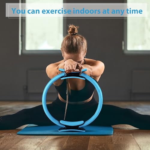Syhood Pilates Ring 11. 81 Inch Pilates Circle Yoga Ring Magic Lightweight Flexible Workout Equipment for Fitness Physical Therapy Resistance Exercise Arms Legs - color: Blue