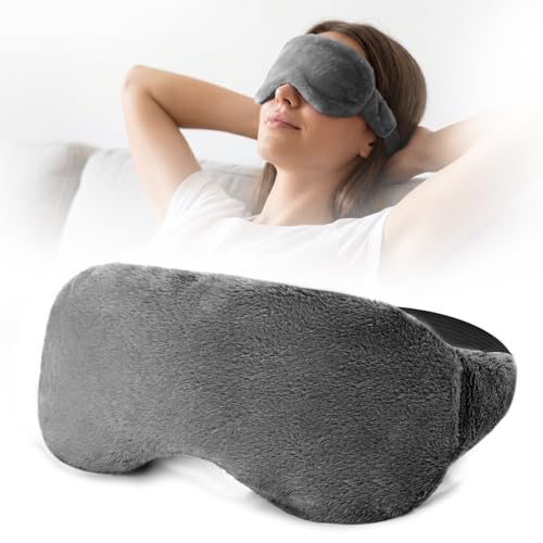 MORLIDEN Heated Eye Mask for Dry Eyes & Stye - Microwavable Warm Compress | For Blepharitis, Chalazion, MGD-Lightweight, No Heavy Pressure-Reusable Moist Heat Mask with Natural Flaxseed(Grey) - color: Steel Grey