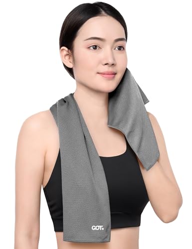 Instant Cooling Towel Neck & Face - Sweat Rag Neck Wraps Gym Workout | 40x12 Inch, Evaporative Cooling, Wet Wring Snap Activation, Lightweight, UPF 40+, Outdoor Adventures - color: Gray, size: Single Pack