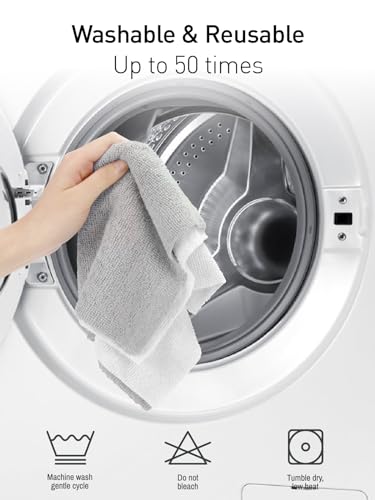 Fantasticlean Microfiber Cleaning Cloth Roll- 40 Sheets, 12" x 12" (Grey) - color: Grey, size: 40 pack