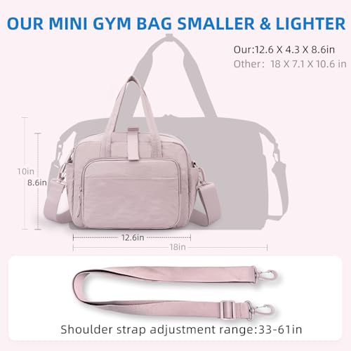 mini gym bag for women, travel duffel bag with wet pockets and Shoe Compartment,Lightweight carry on weekender duffel, water resistant,for sports,yoga,dance,black - color: black