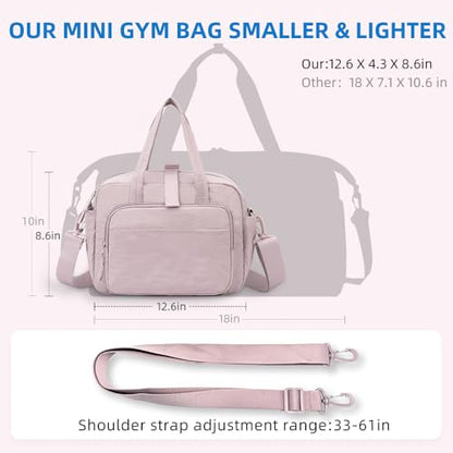 mini gym bag for women, travel duffel bag with wet pockets and Shoe Compartment,Lightweight carry on weekender duffel, water resistant,for sports,yoga,dance,black - color: black
