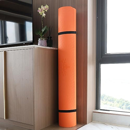 Hatha Yoga Large TPE Yoga Mat 6'x4'x1/2" Extra Thick Non-Slip Exercise Mat - for Yoga Pilates & Home Gym Workouts - color: Orange